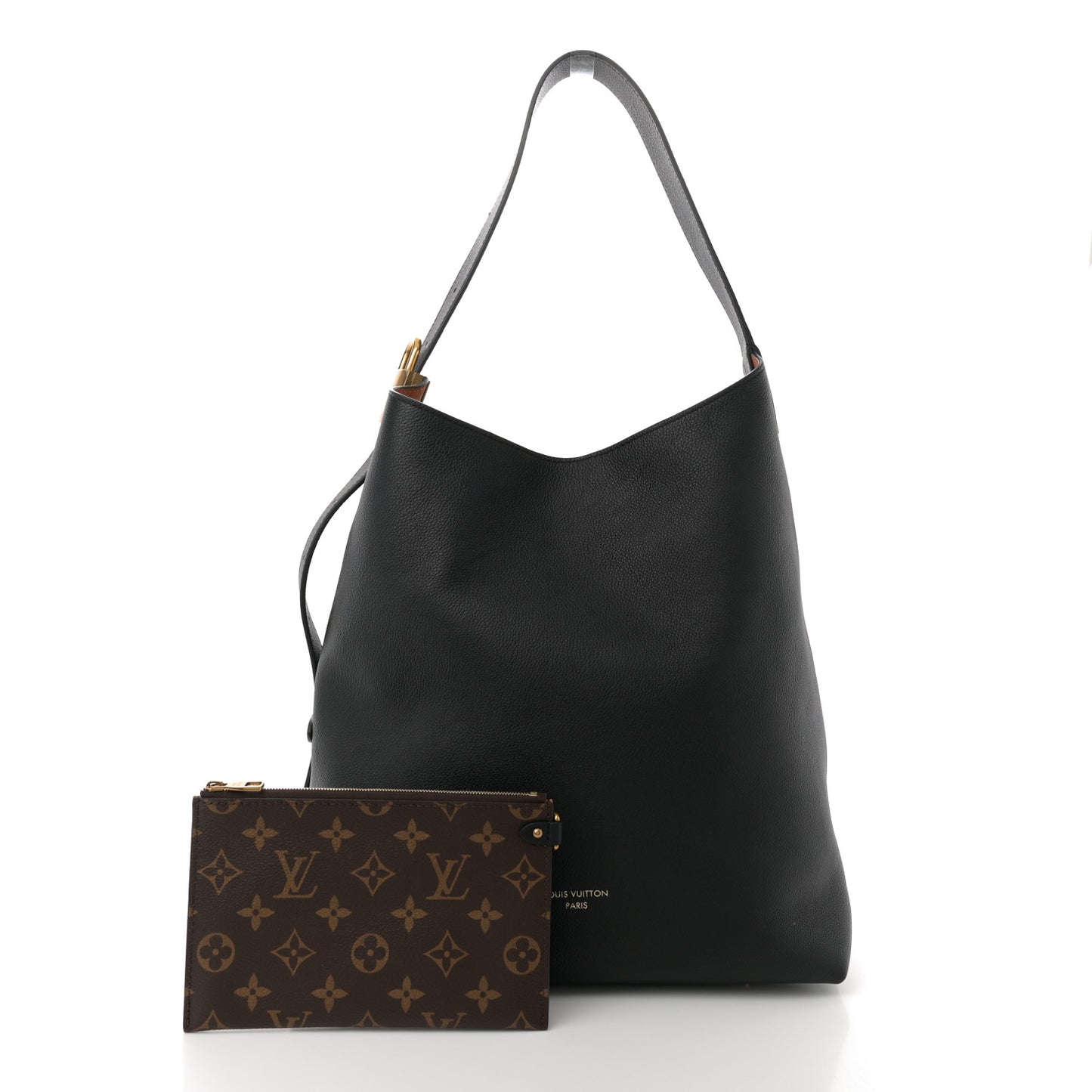 Grained Calfskin Low Key Hobo MM Black
