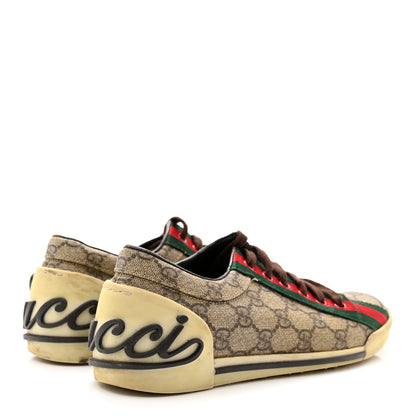 Gucci GG Monogram Web Womens Script Sneakers 36 Brown 4 of 10