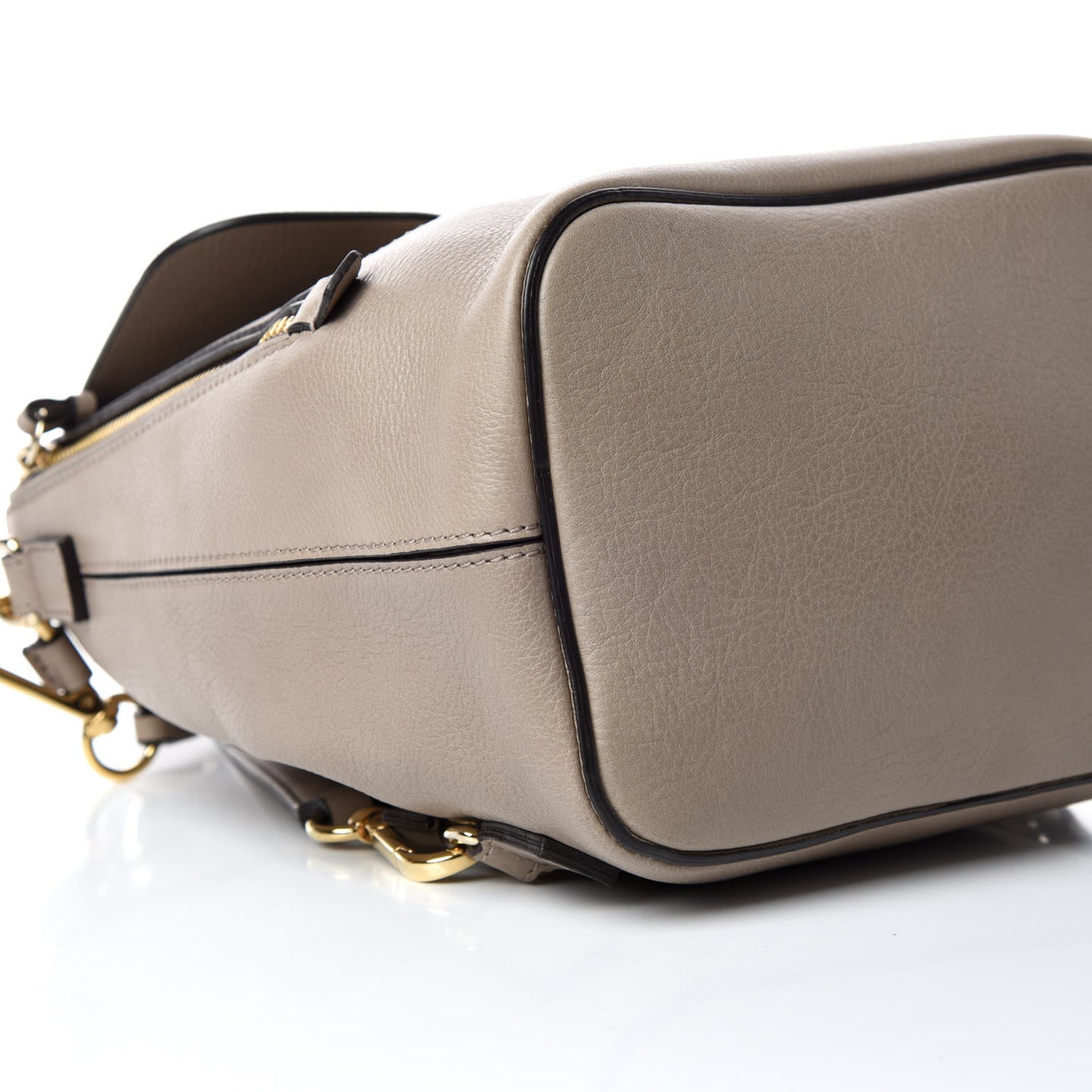 Suede Calfskin Small Faye Backpack Motty Grey