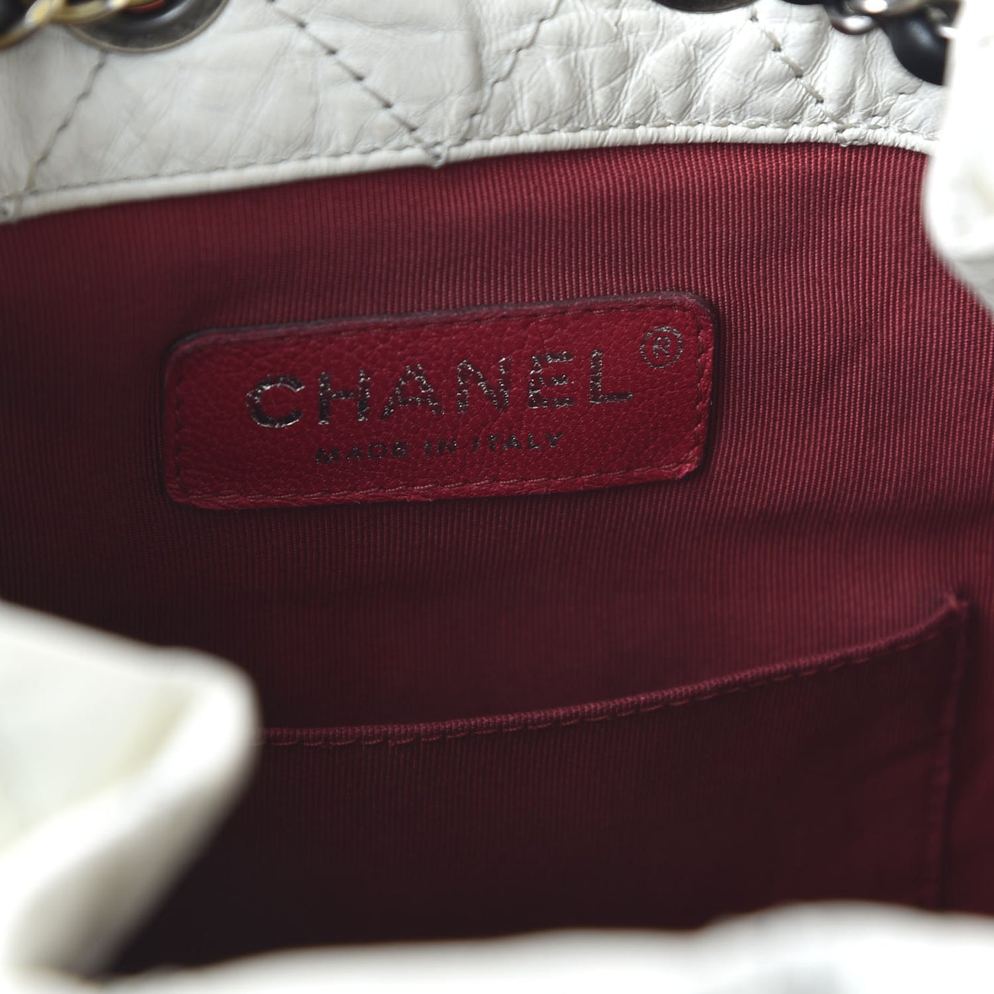 Aged Calfskin Quilted Small Gabrielle Backpack Black White