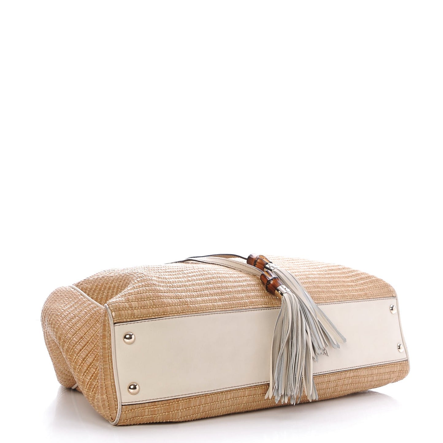 Straw Peggy Braided Tote Off White
