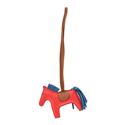 Hermes Milo Lambskin Grigri Rodeo Horse Bag Charm PM Rose Texas Bleu Zanzibar Gold 1 of 4