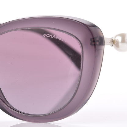 Chanel Acetate Pearl Cat Eye Sunglasses 5340-H Purple 7 of 9