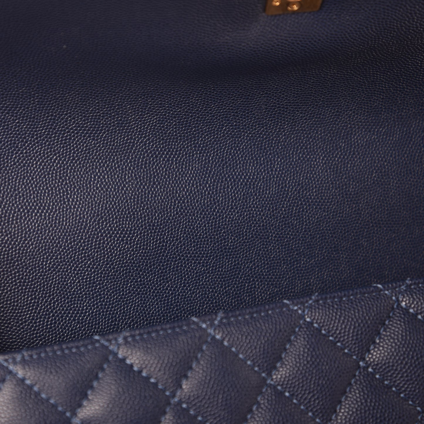 Caviar Lizard Quilted Medium Coco Handle Flap Navy
