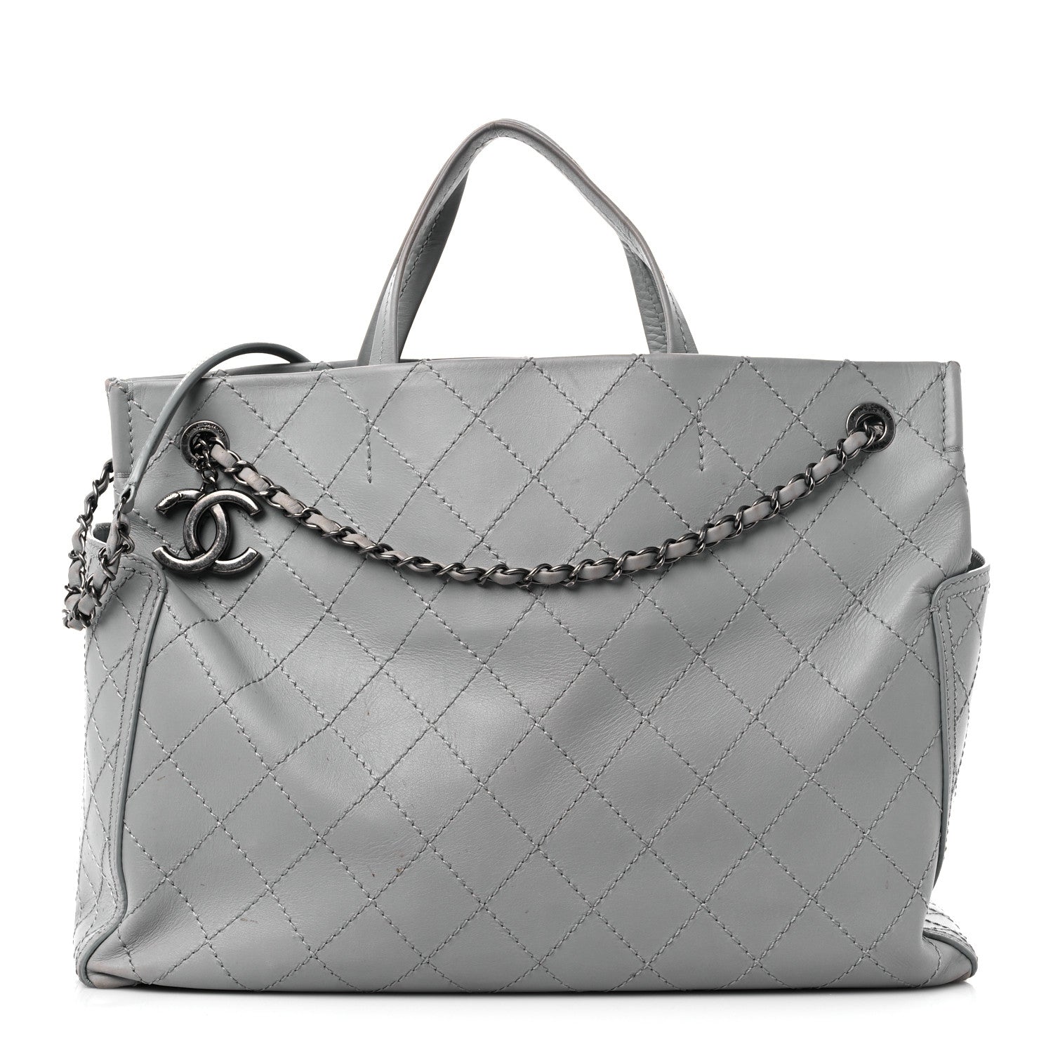 Chanel Grained Calfskin Small CC Pocket Tote Grey 1 of 18