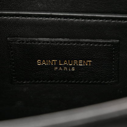 Saint Laurent Suede Small Classic Monogram Kate Tassel Satchel Black 6 of 16