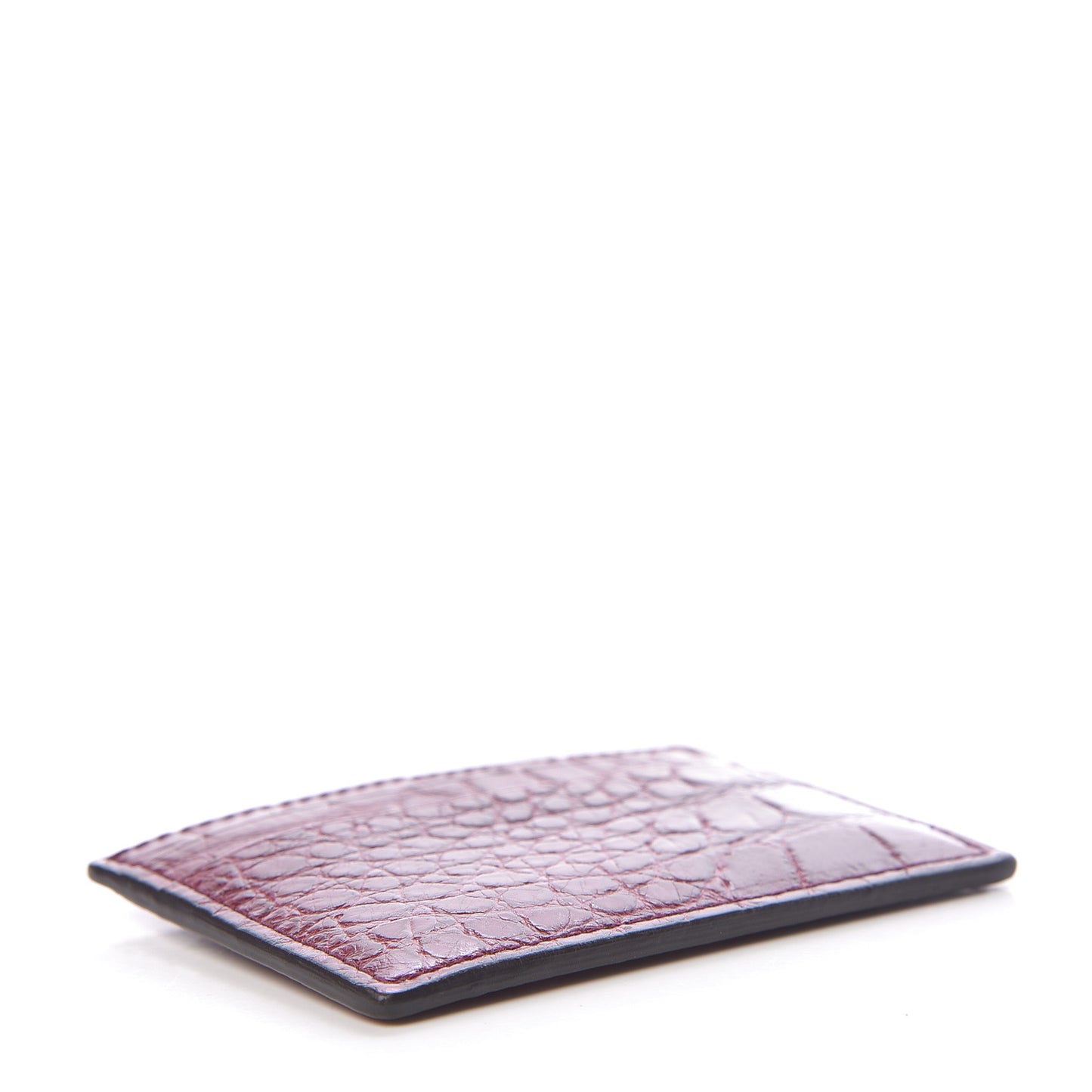 Crocodile Card Holder Cherry Gloss