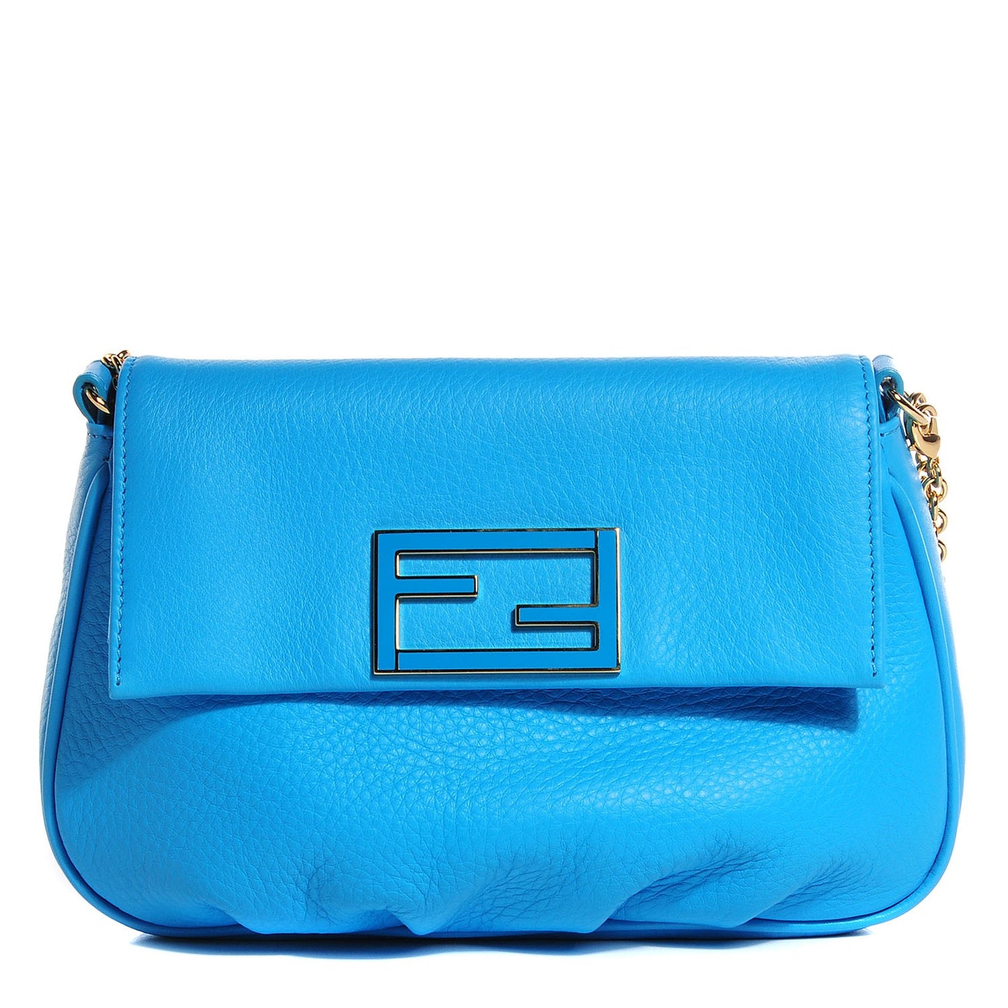 Vitello Flamingo Enamel Fendista Pouchette Crossbody Maldives
