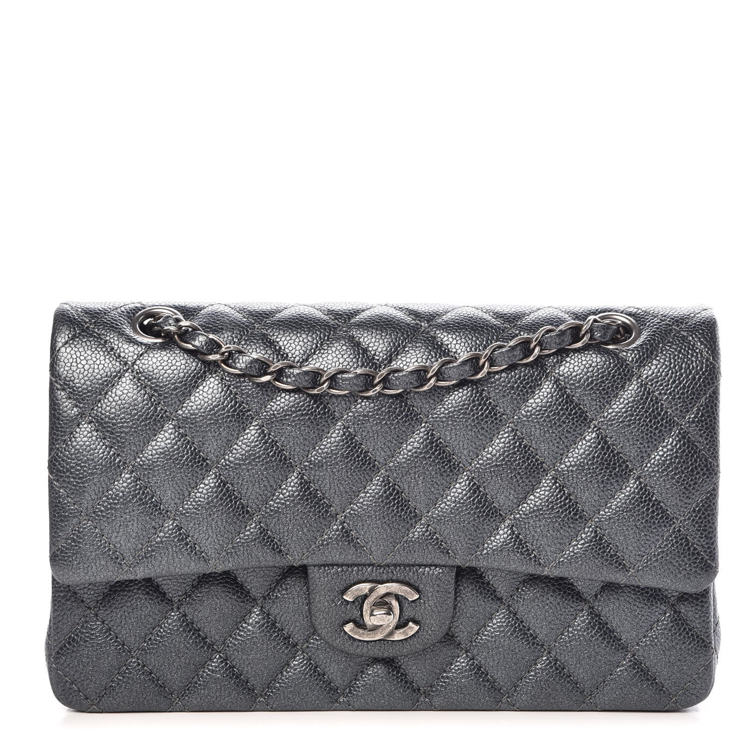 Chanel Pearly Caviar Quilted Medium Double Flap Grey 1 of 10