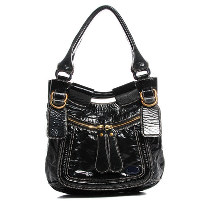 Chloe Patent Small Bay Tote Black 1 of 9