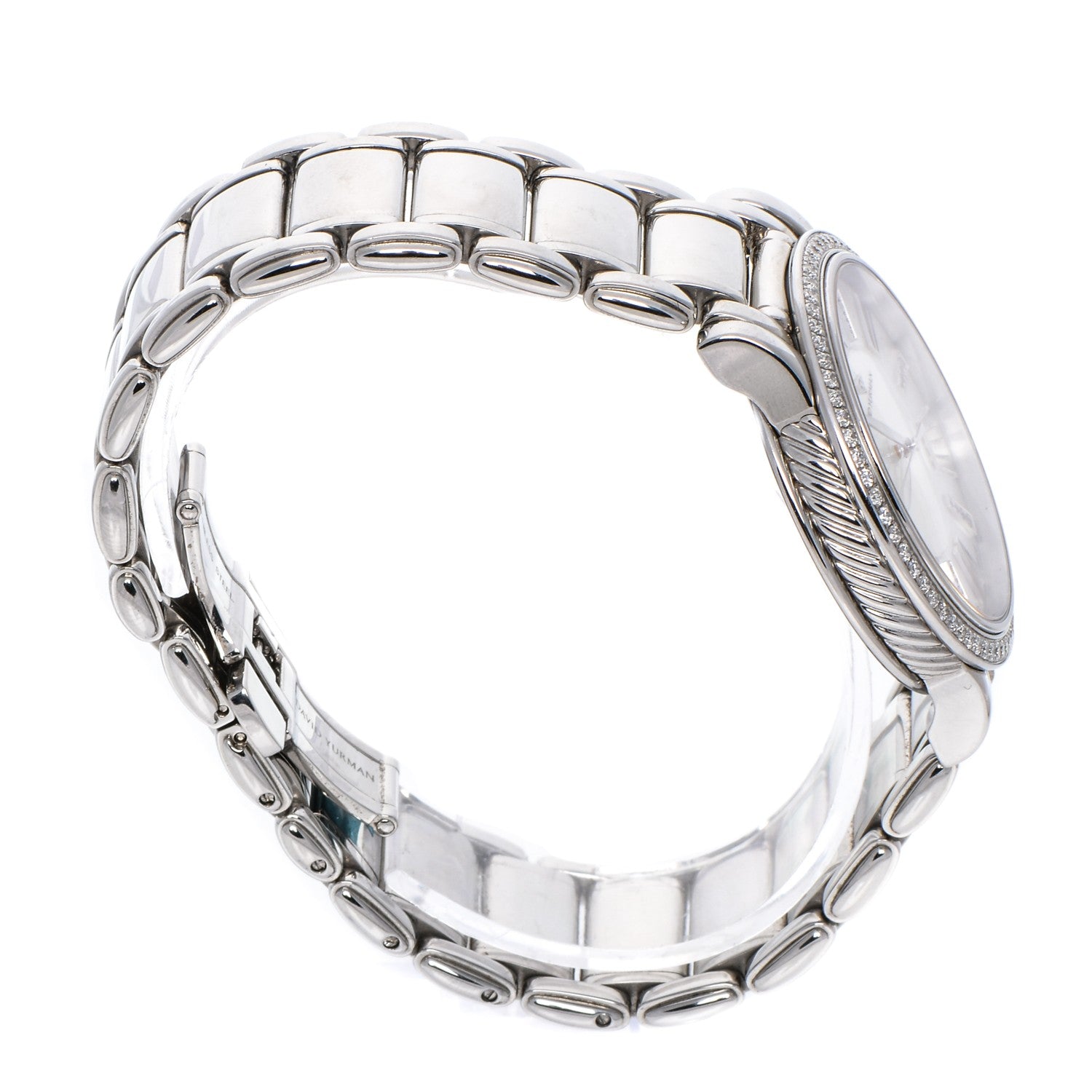 David Yurman Stainless Steel Diamond Bezel Mother of Pearl 38mm Classic Quartz Watch 4 of 8