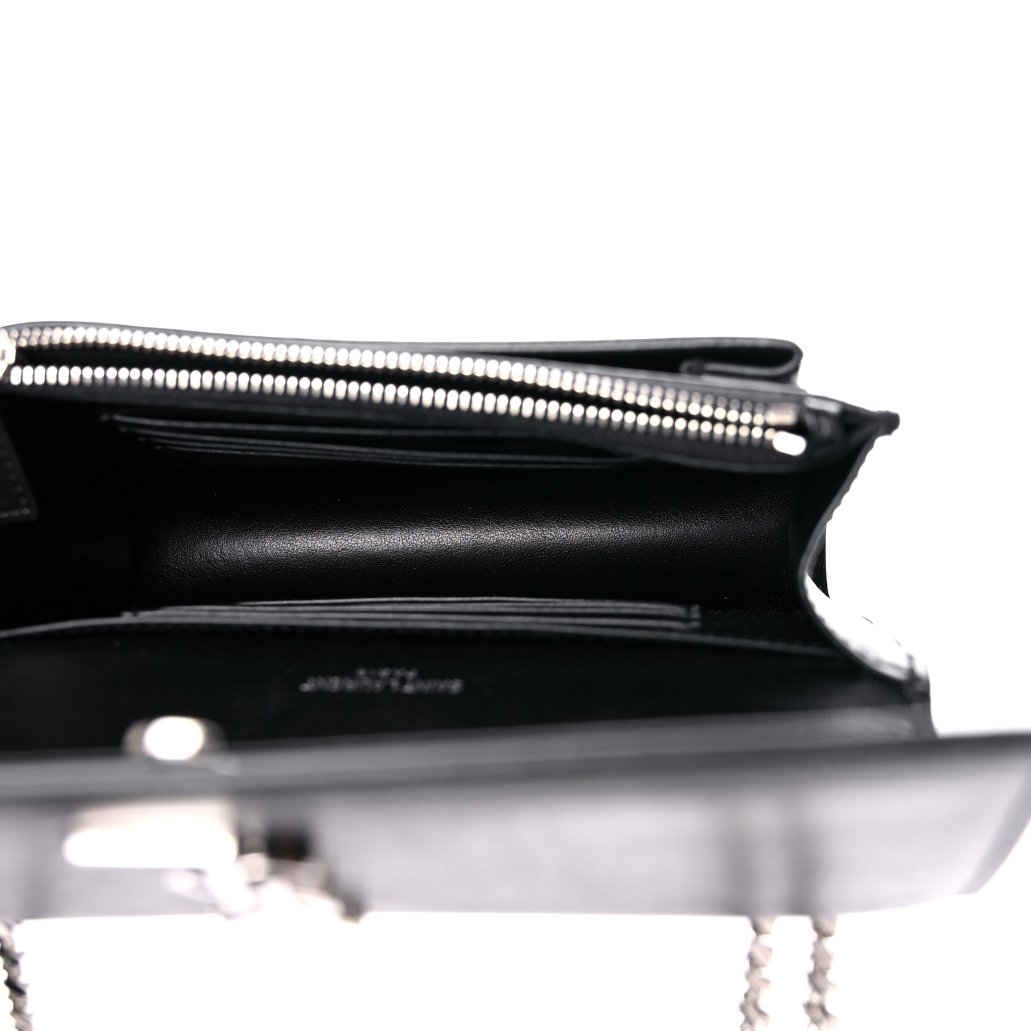 Saint Laurent Calfskin Monogram Sunset Chain Wallet Black 5 of 14