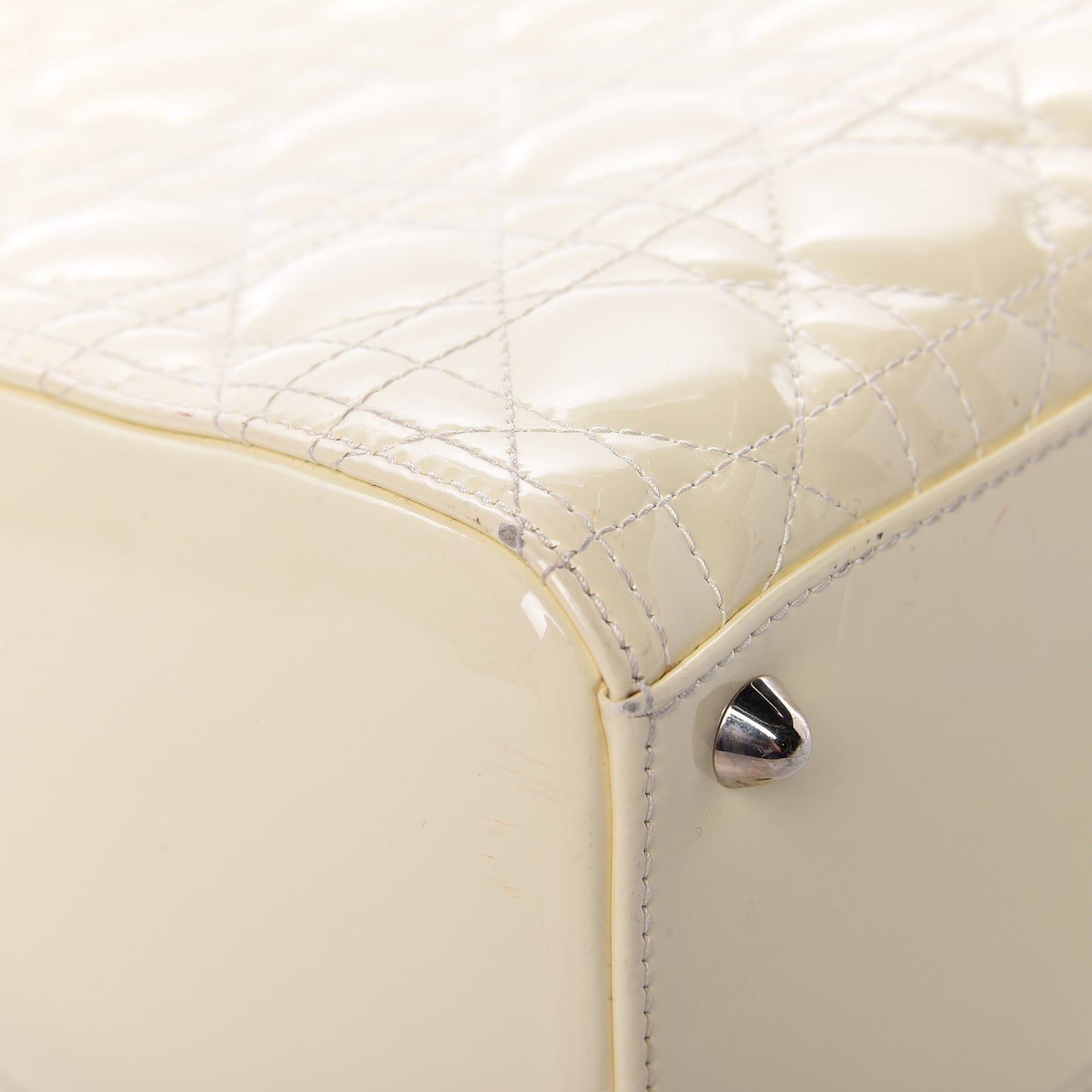 Patent Cannage Large Lady Dior White