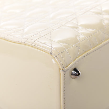 Christian Dior Patent Cannage Large Lady Dior White 9 of 15