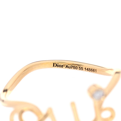 Christian Dior 18K Yellow Gold Diamond Oui Ring 55 7.25 4 of 4