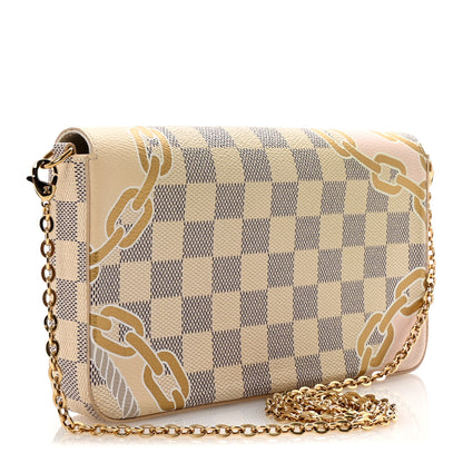 Louis Vuitton Damier Azur Nautical Pochette Felicie Chain Wallet 4 of 10