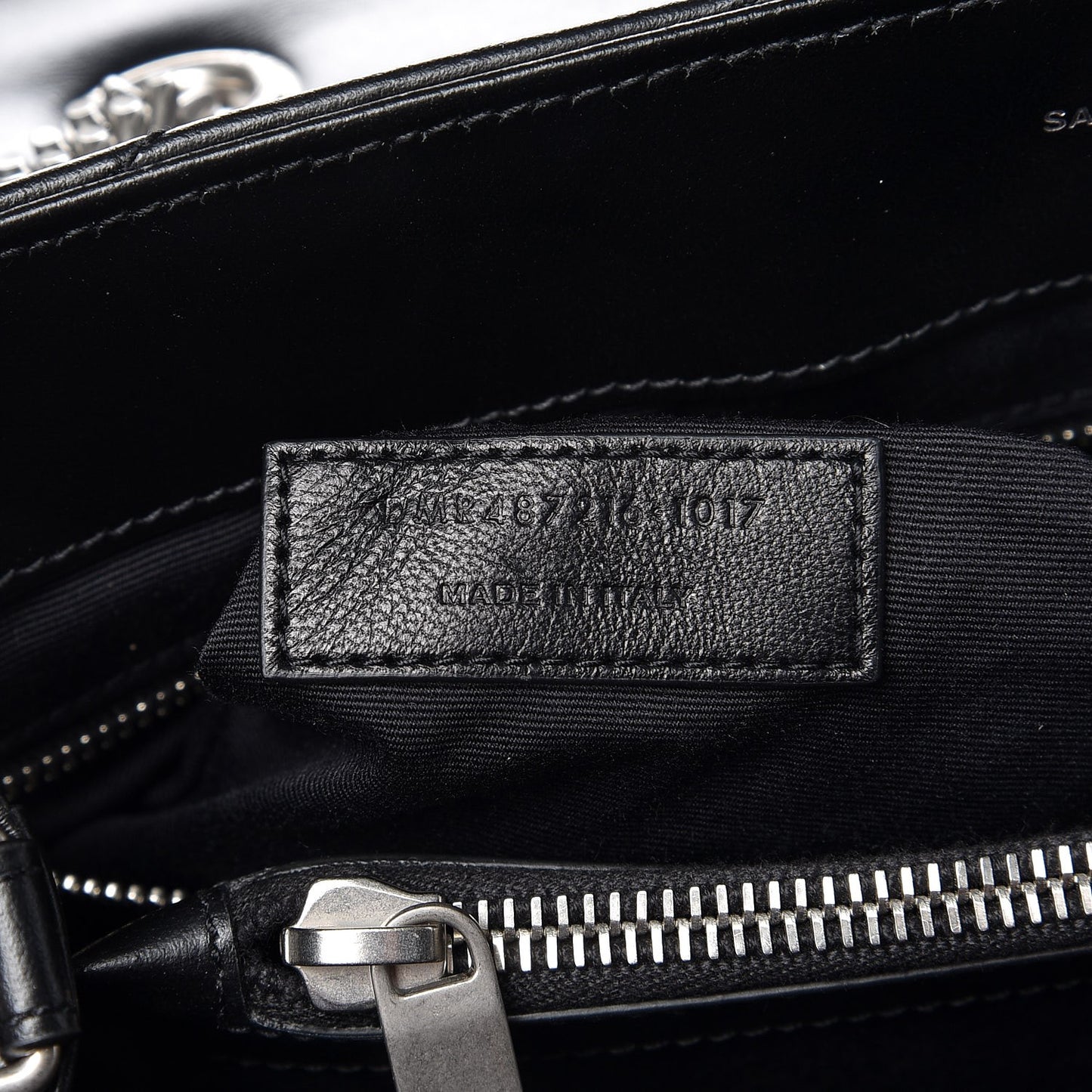 Calfskin Y Quilted Monogram Medium Loulou Chain Satchel Black