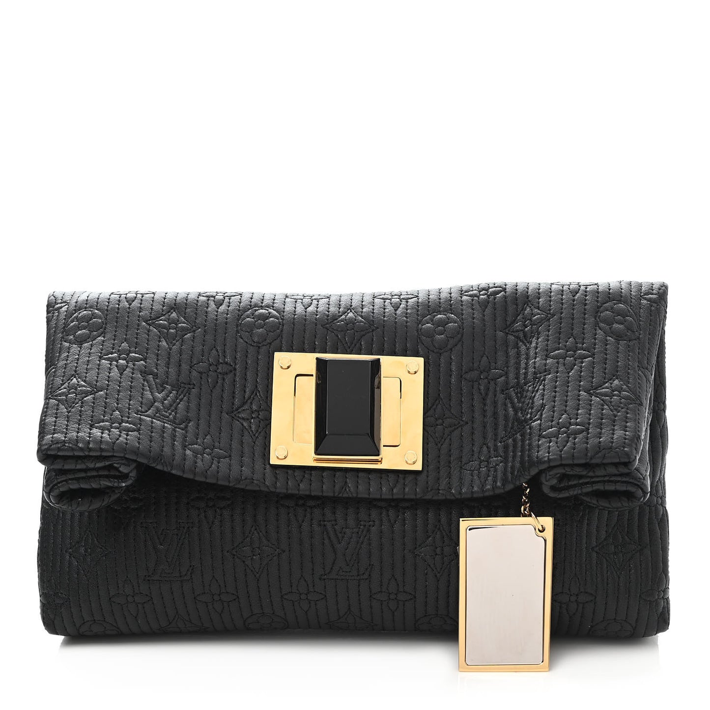 Calfskin Quilted Monogram Altair Clutch Black