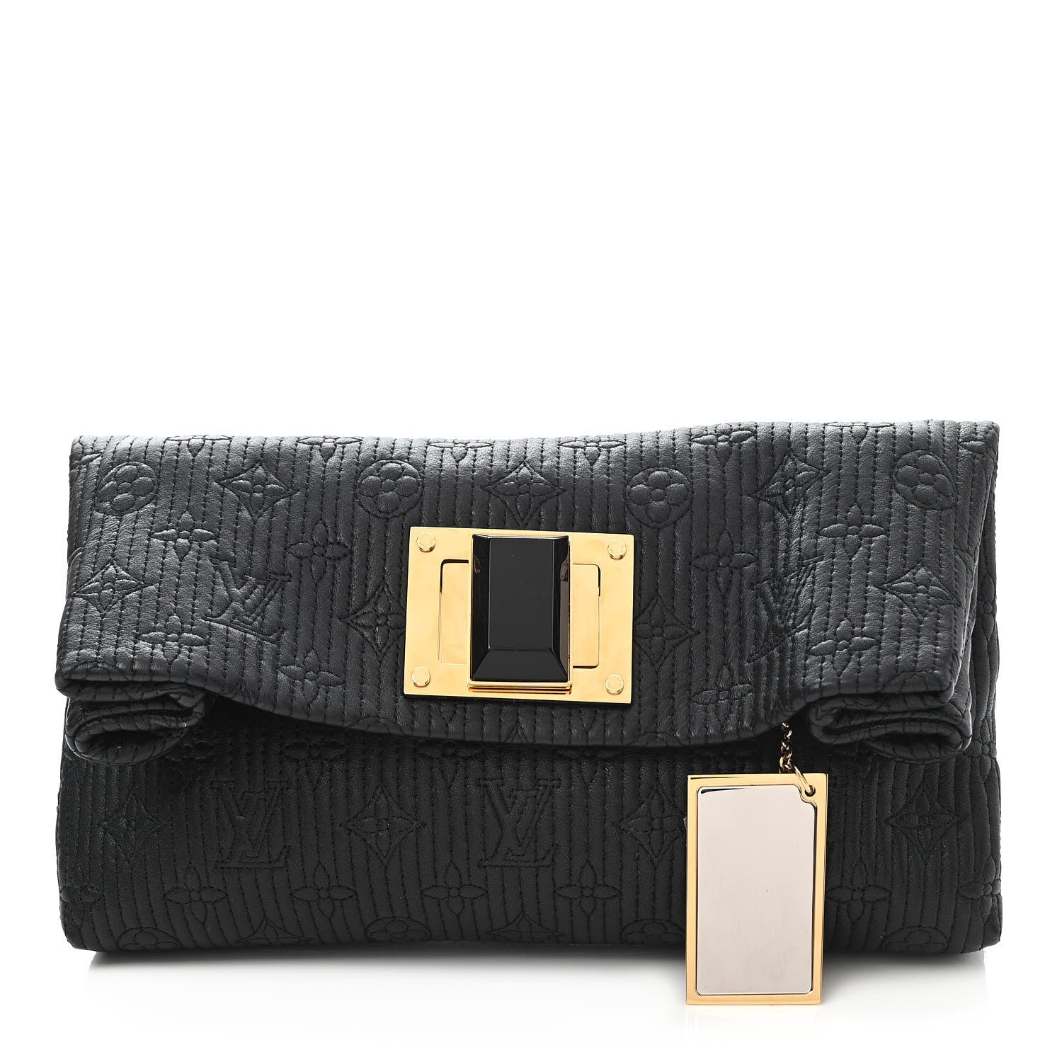 Louis Vuitton Calfskin Quilted Monogram Altair Clutch Black 1 of 6