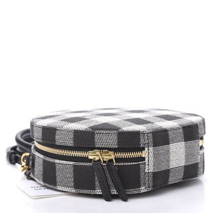 Mansur Gavriel Canvas Gingham Check Circle Crossbody Black White 5 of 9