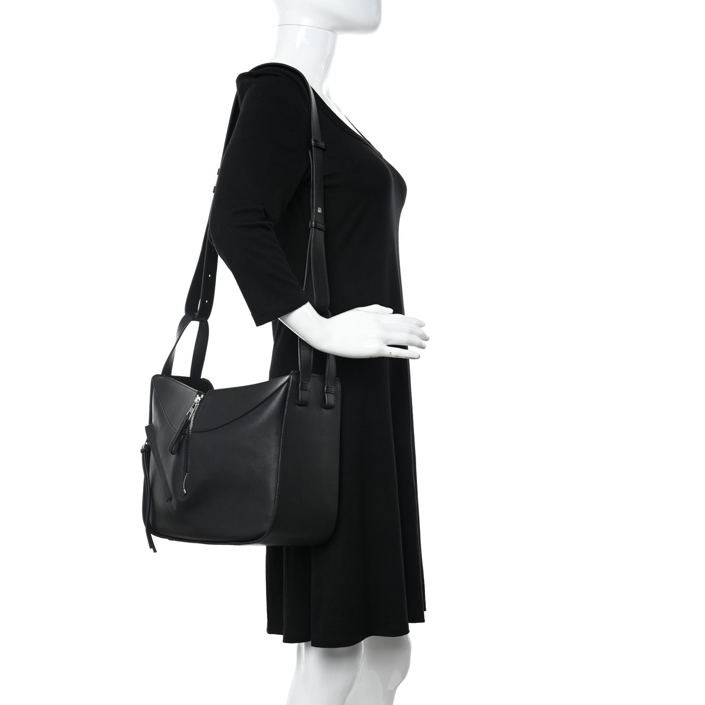 Calfskin Small Hammock Shoulder Bag Black