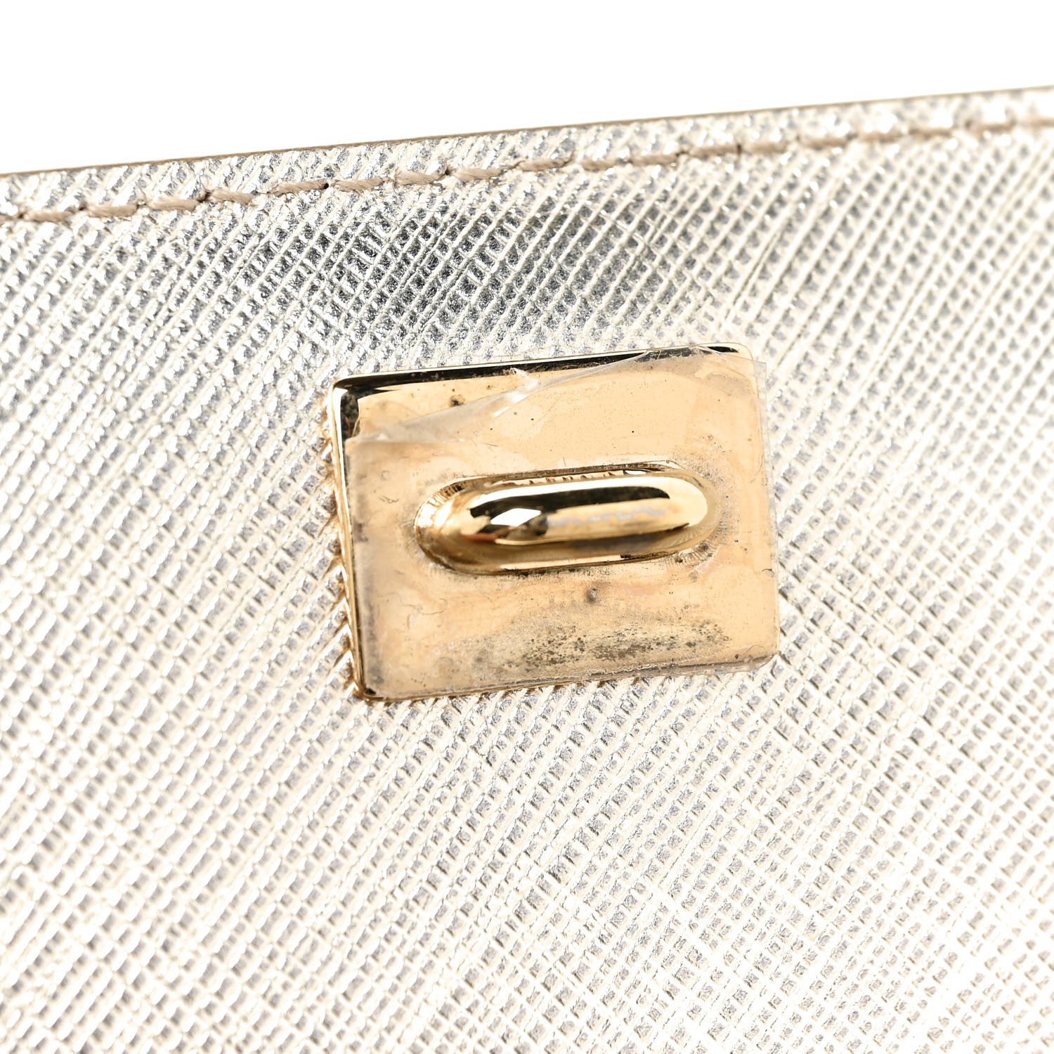 Salvatore Ferragamo Metallic Hammered Calfskin Vara Bow Chain Flap Crossbody Silver Gold 20 of 23