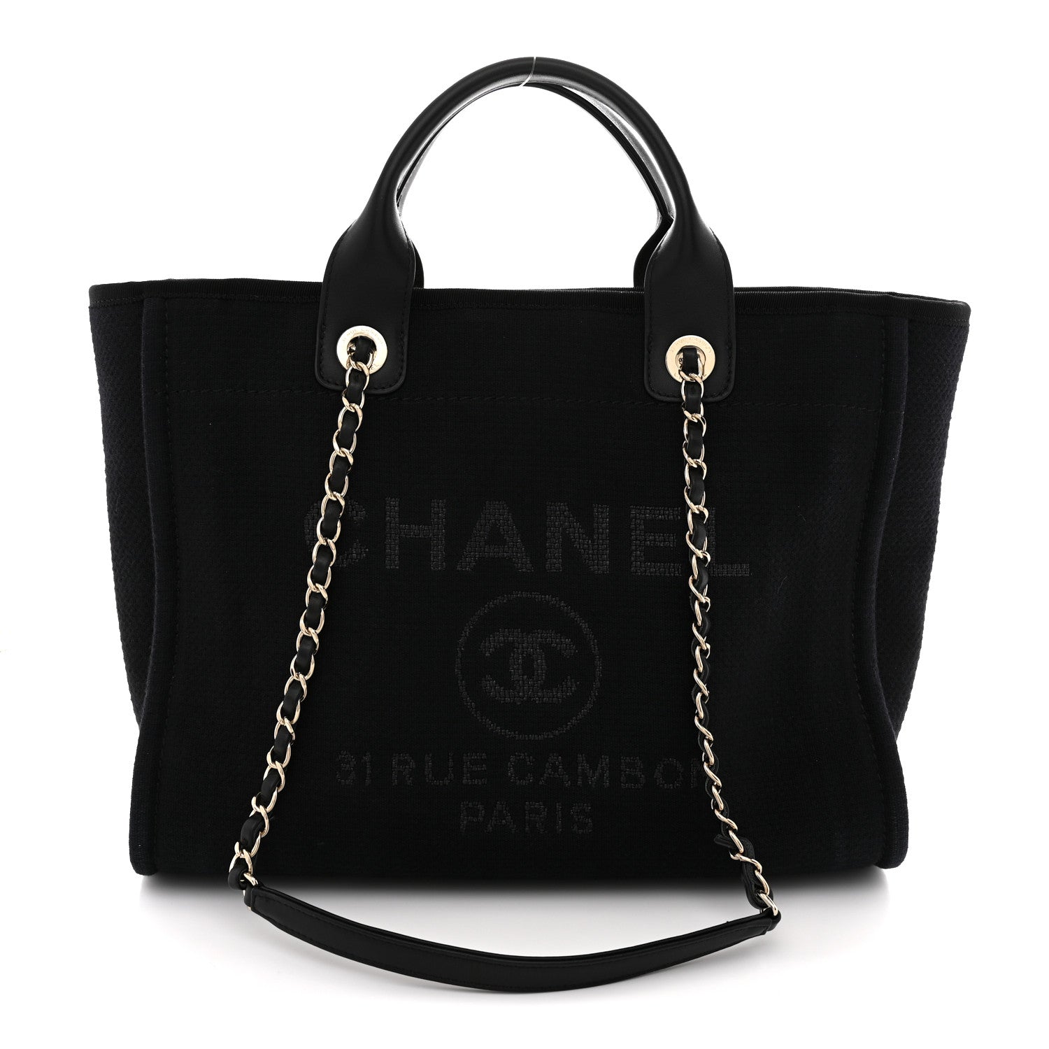 Chanel Mixed Fibers Small Deauville Tote Black 1 of 11