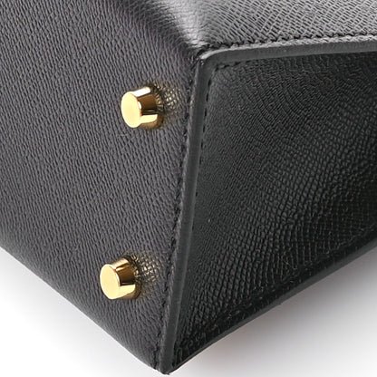 Hermes Madame Calfskin Shiny Alligator Mini Kelly Sellier Touch 20 Black 9 of 10