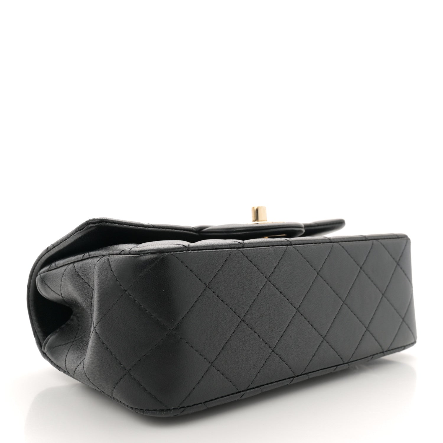 Chanel Lambskin Quilted Mini Top Handle Rectangular Flap Black 4 of 12