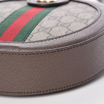 Gucci GG Supreme Monogram Web Mini Ophidia Round Shoulder Bag Brown 9 of 9