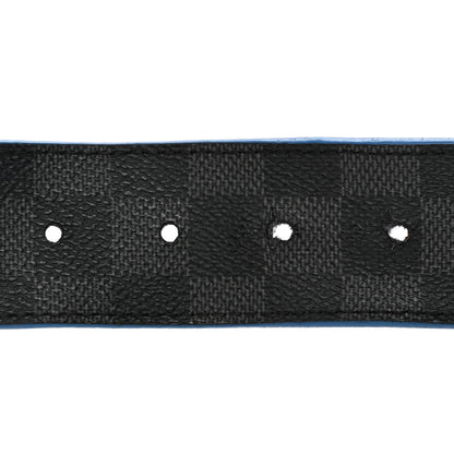 Louis Vuitton Damier Graphite Calfskin 40mm LV Initiales Reversible Belt 95 38 Blue 4 of 7