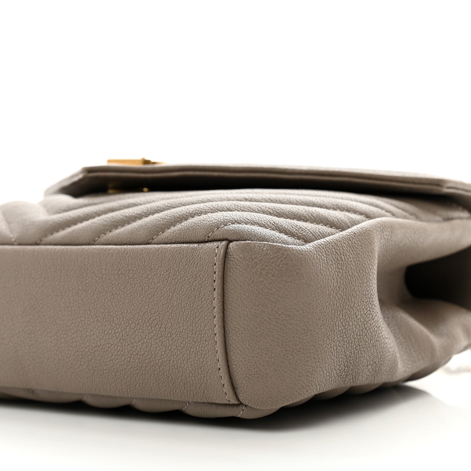Saint Laurent Sheepskin Matelasse Chevron Monogram Medium College Bag Greyish Brown 11 of 11