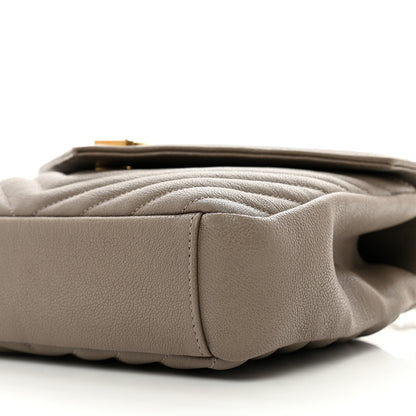 Saint Laurent Sheepskin Matelasse Chevron Monogram Medium College Bag Greyish Brown 11 of 11