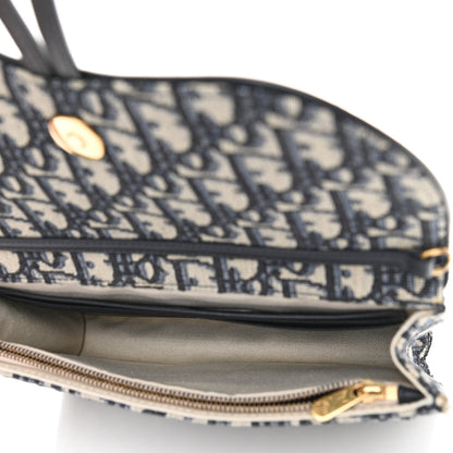 Christian Dior Oblique Saddle Chain Pouch Blue 4 of 9