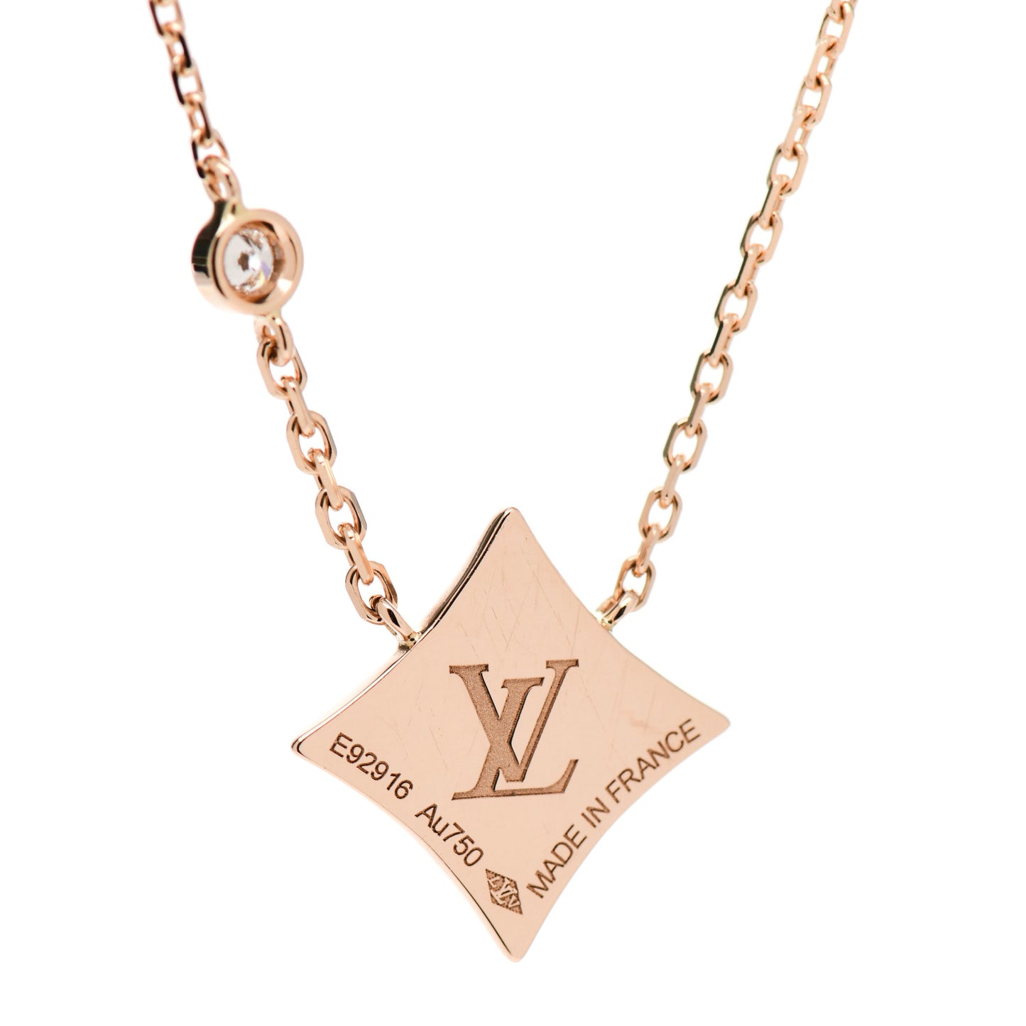 18K Pink Gold Diamond Carnelian Color Blossom BB Star Pendant Necklace