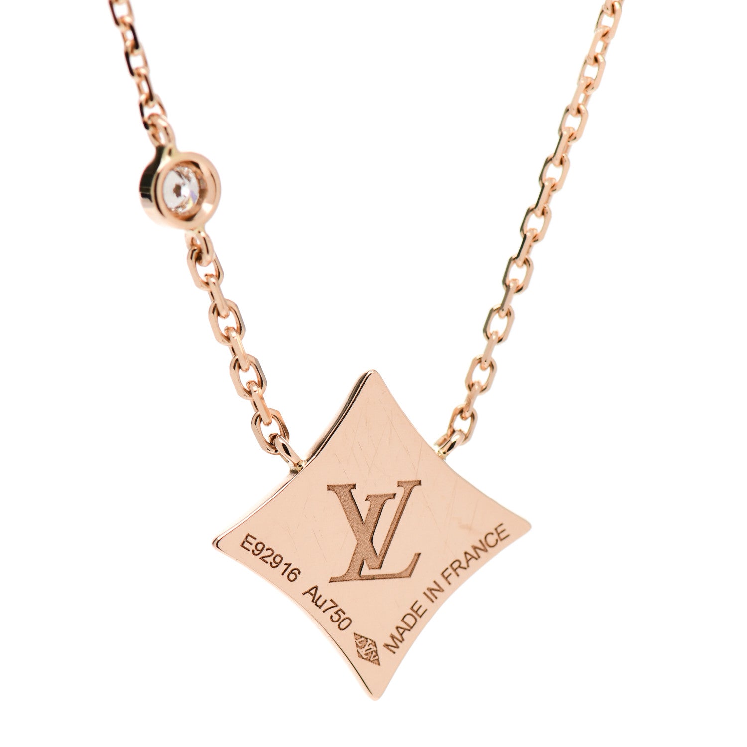 Louis Vuitton 18K Pink Gold Diamond Carnelian Color Blossom BB Star Pendant Necklace 4 of 5