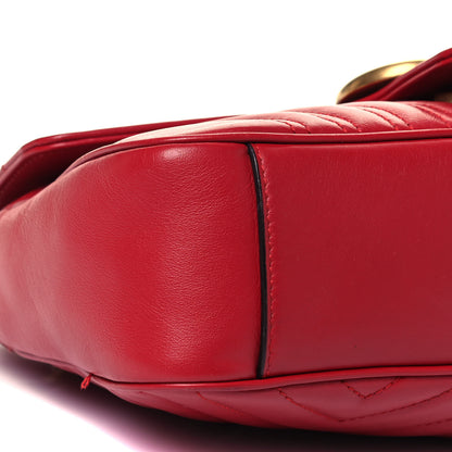 Gucci Calfskin Matelasse Small GG Marmont Shoulder Bag Hibiscus Red 8 of 9