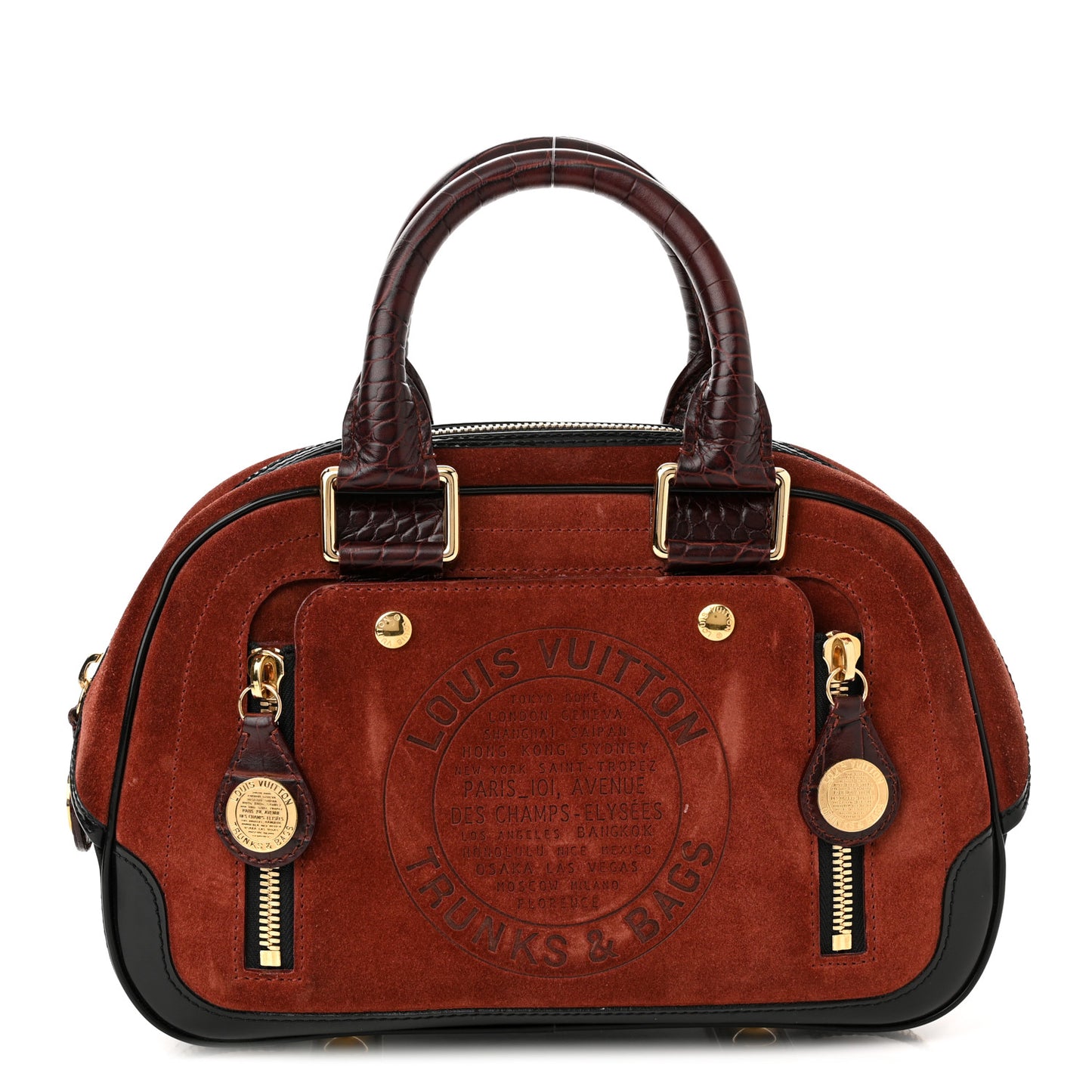 Suede Stamped Havane Bowler PM Brun