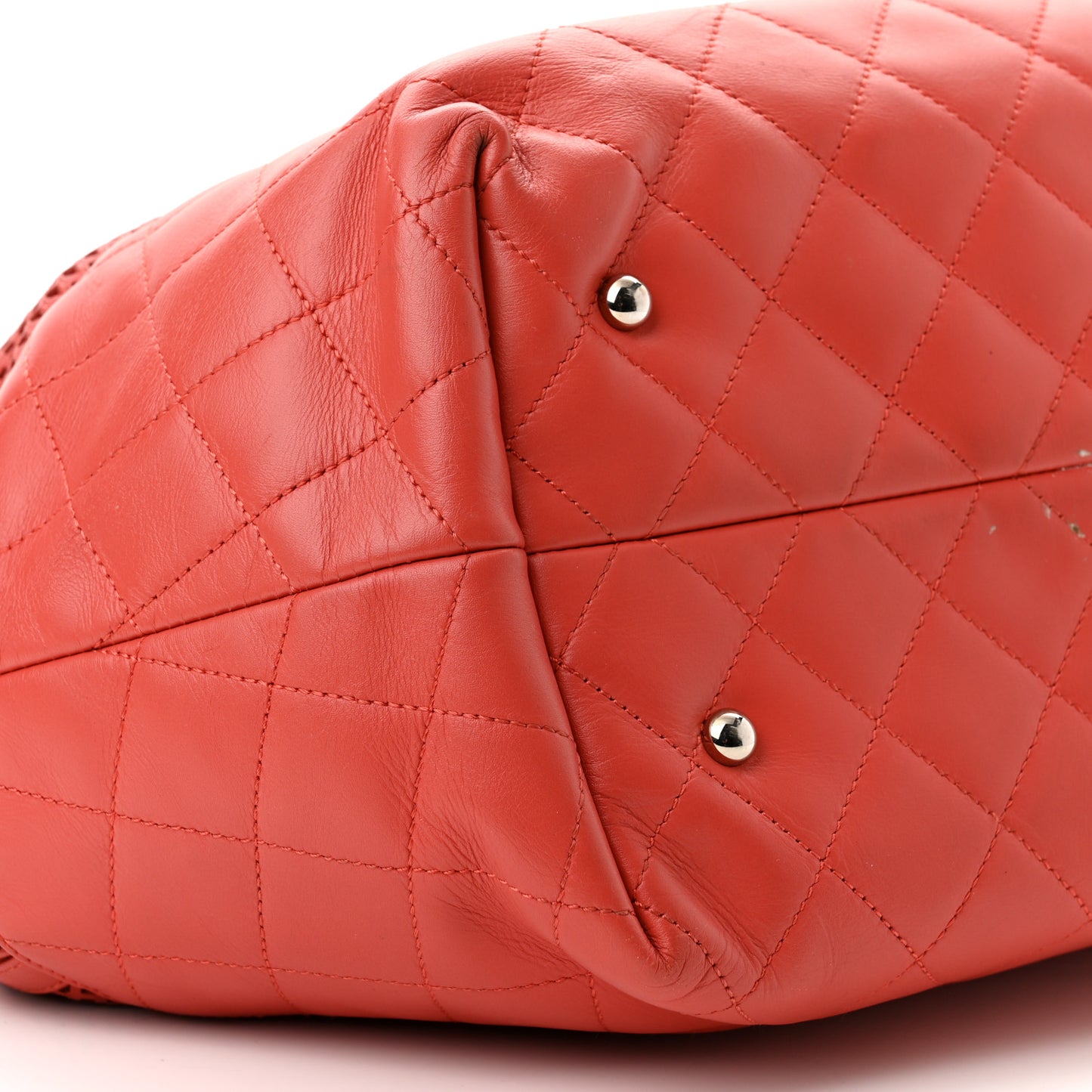 Calfskin Perforated Up In The Air North South Tote Red
