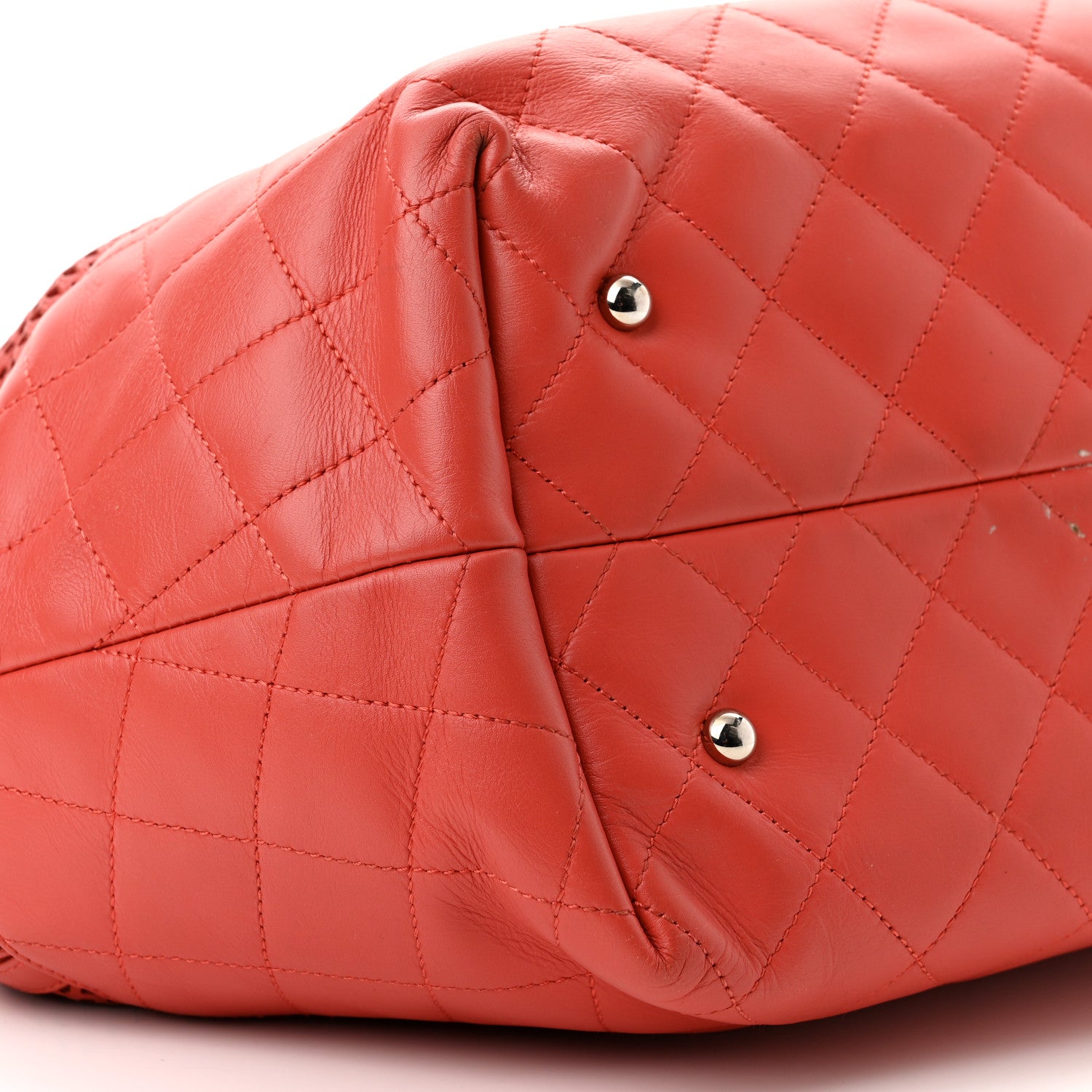 Chanel Calfskin Perforated Up In The Air North South Tote Red 9 of 11