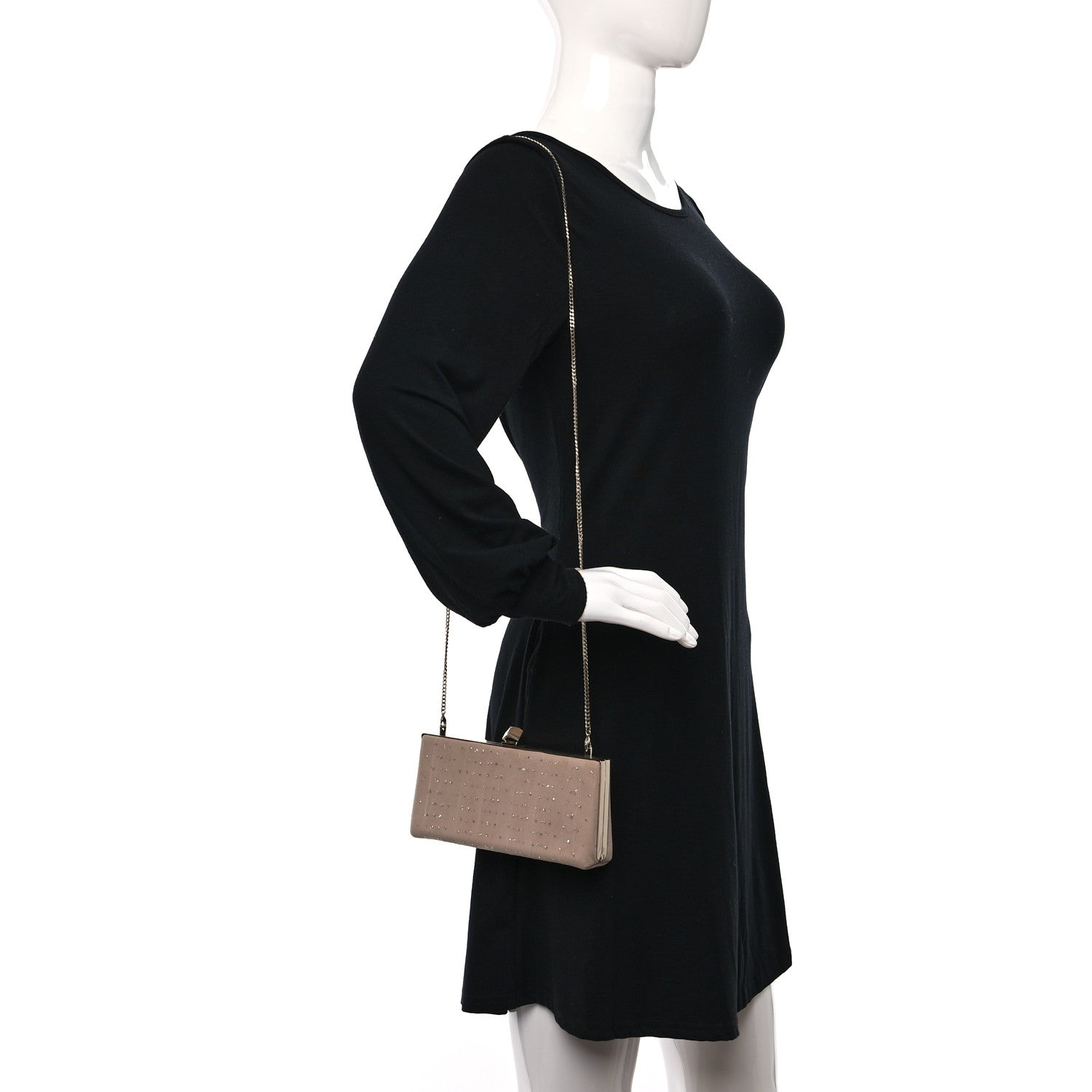 Jimmy Choo Suede Tulle Glitter Celeste Clutch Ballet Pink 2 of 8