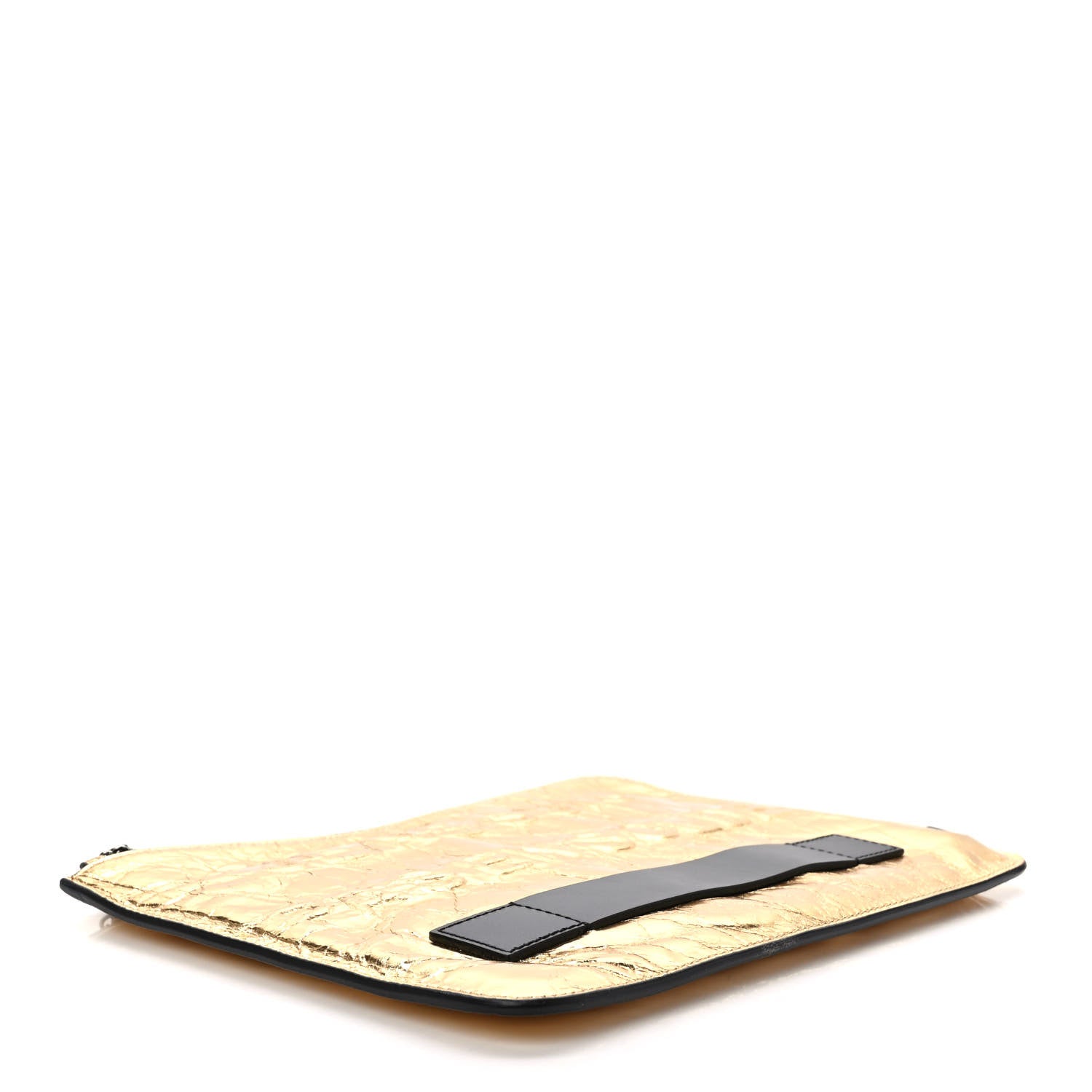 Chanel Metallic Lambskin Medium Je Ne Suis Pas En Solde Pouch Clutch Gold 4 of 7