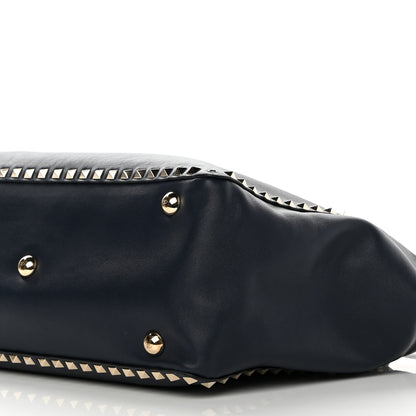 Valentino Garavani Vitello Medium Rockstud Tote Marine 9 of 16