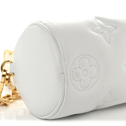 Louis Vuitton Calfskin Bubblegram Papillon BB Snow White 8 of 9