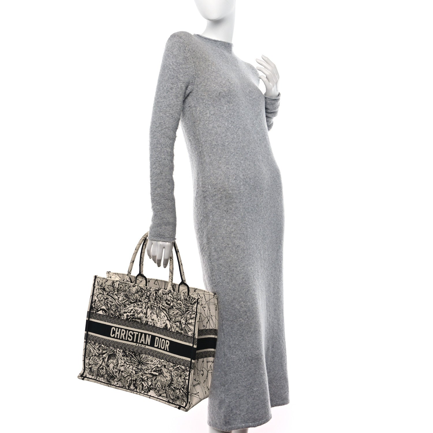 Christian Dior Canvas Embroidered Zodiac Book Tote Latte Multicolor 2 of 10