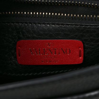 Valentino Garavani Calfskin Large Rockstud Halfmoon Saddle Bag Black 5 of 8