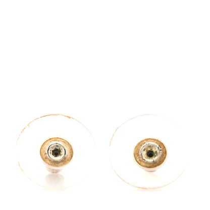 Chanel Crystal Pearl Flower CC Earrings Silver 5 of 6