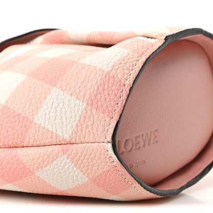 Loewe Calfskin Shearling Gingham Mini Bunny Crossbody Bag Pink 9 of 11