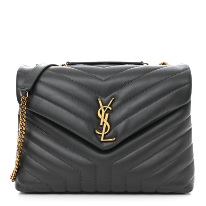 Saint Laurent Calfskin Y Quilted Monogram Medium Loulou Chain Satchel Pebble 1 of 13