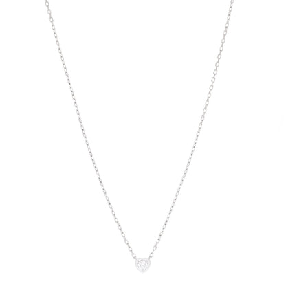 Cartier 18K White Gold Diamond D'Amour Heart Pendant Necklace 1 of 5